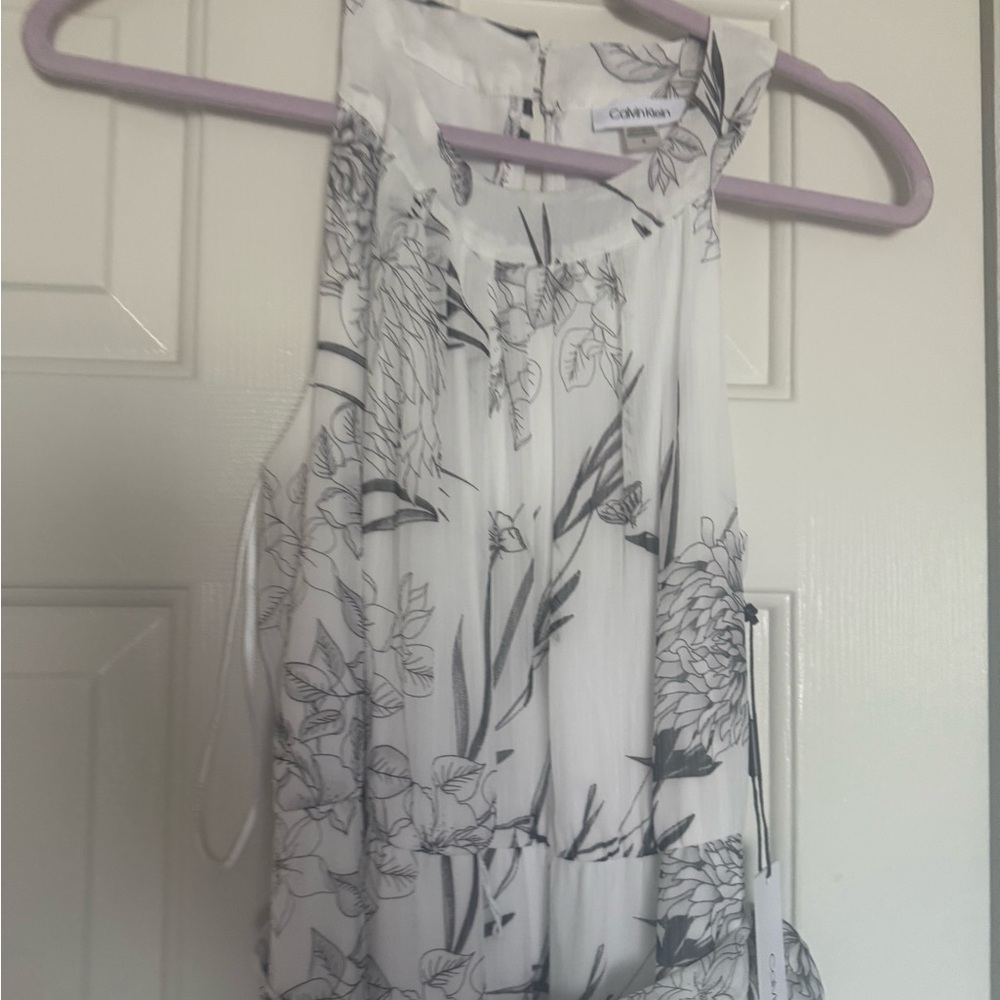 Calvin Klein Monochrome Floral Dress - Picture 3 of 9